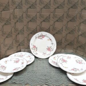 7 vintage "Blossom Time" bread and butter plates by Edwin Knowles